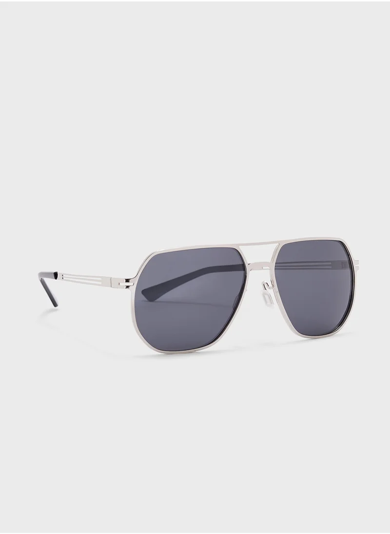 Robert Wood Polarized Lens Oversize Aviator Sunglasses