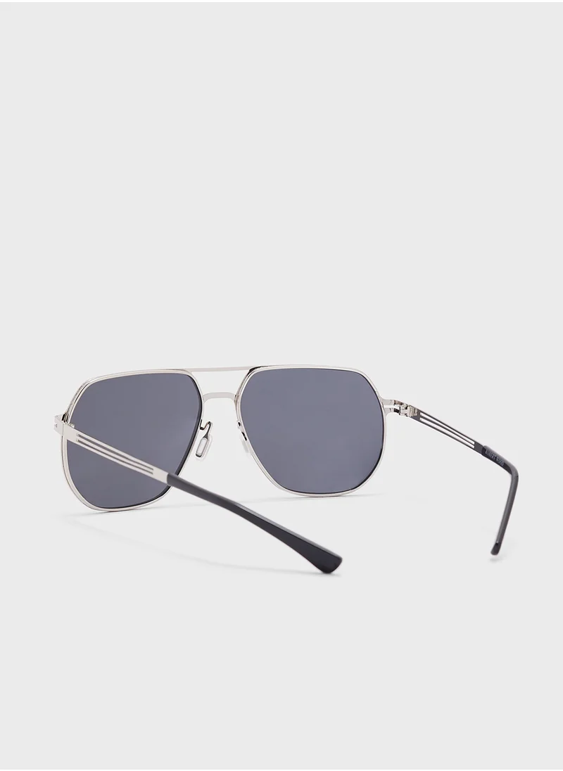 روبرت وود Polarized Lens Oversize Aviator Sunglasses