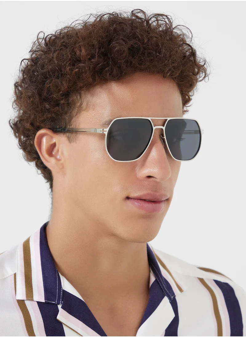روبرت وود Polarized Lens Oversize Aviator Sunglasses