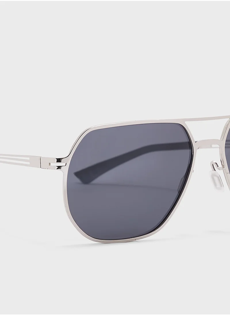 روبرت وود Polarized Lens Oversize Aviator Sunglasses