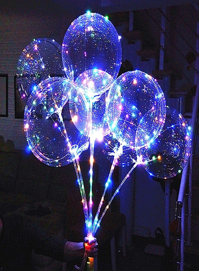 UZER LED Light Up Bobo Balloons with Sticks,6 Packs Flashing Handles,20 Inches Bubble Bobo Balloons,70 cm Sticks,Christmas Birthday Party Decoration - Image 3