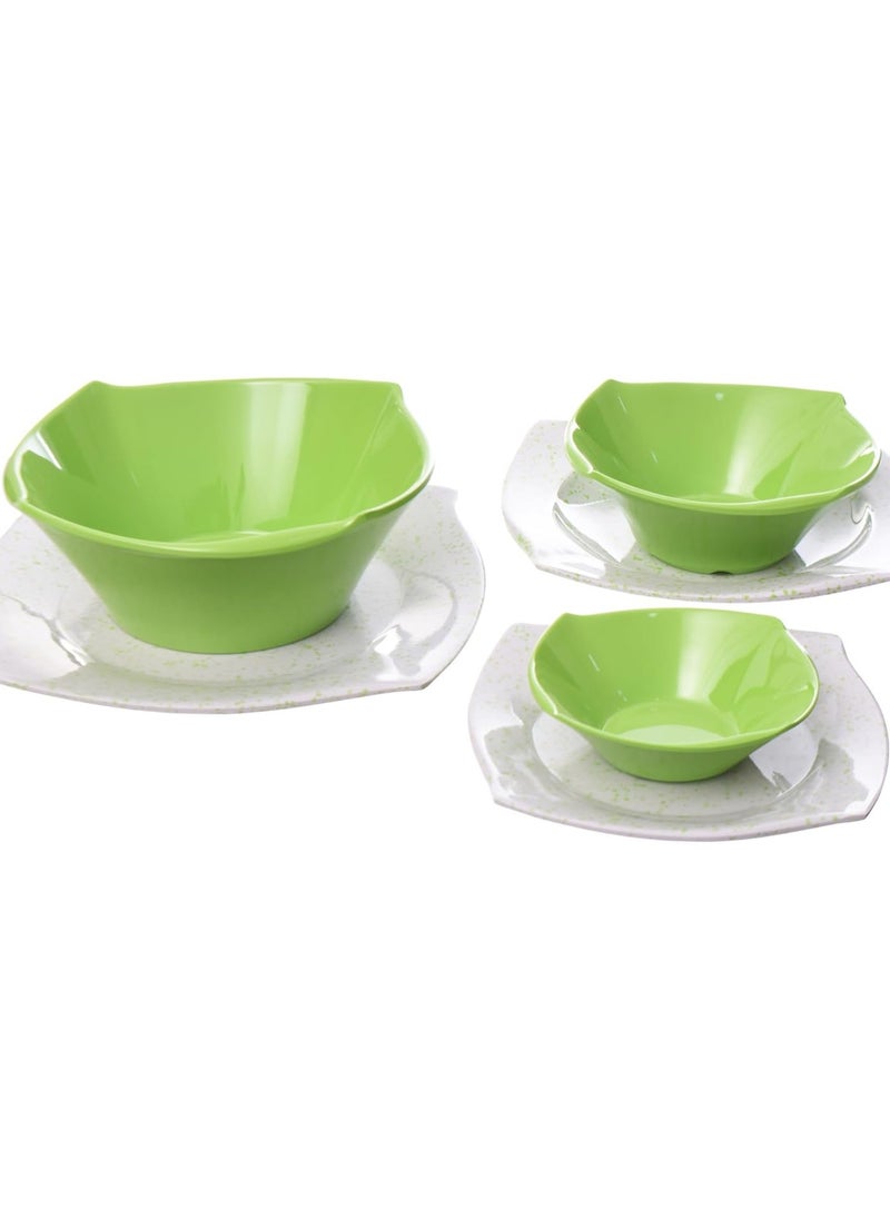 PURE - Melamine set, 38 pieces, green, square, 8402 - Image 1