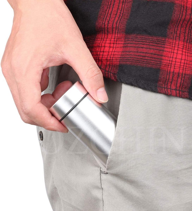 OZCHIN Aluminum Storage Jar Portable Airtight Smell Proof Container Bottle Multipurpose Storage Container for Spices, Coffee & Teas 80ml (Silver&Black) - Image 5