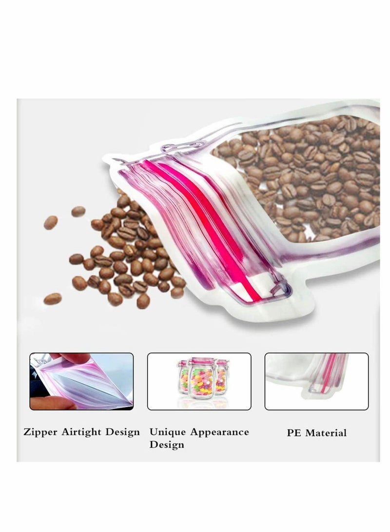 Jar Bottles Bags, Reusable Food Saver Storage Bags Snacks Zipper Sealed Bags Fresh Bags, for Travel Camping Barbecue, Different Sizes,10 Pcs (Sx3, Mx4, Lx3) - Image 3