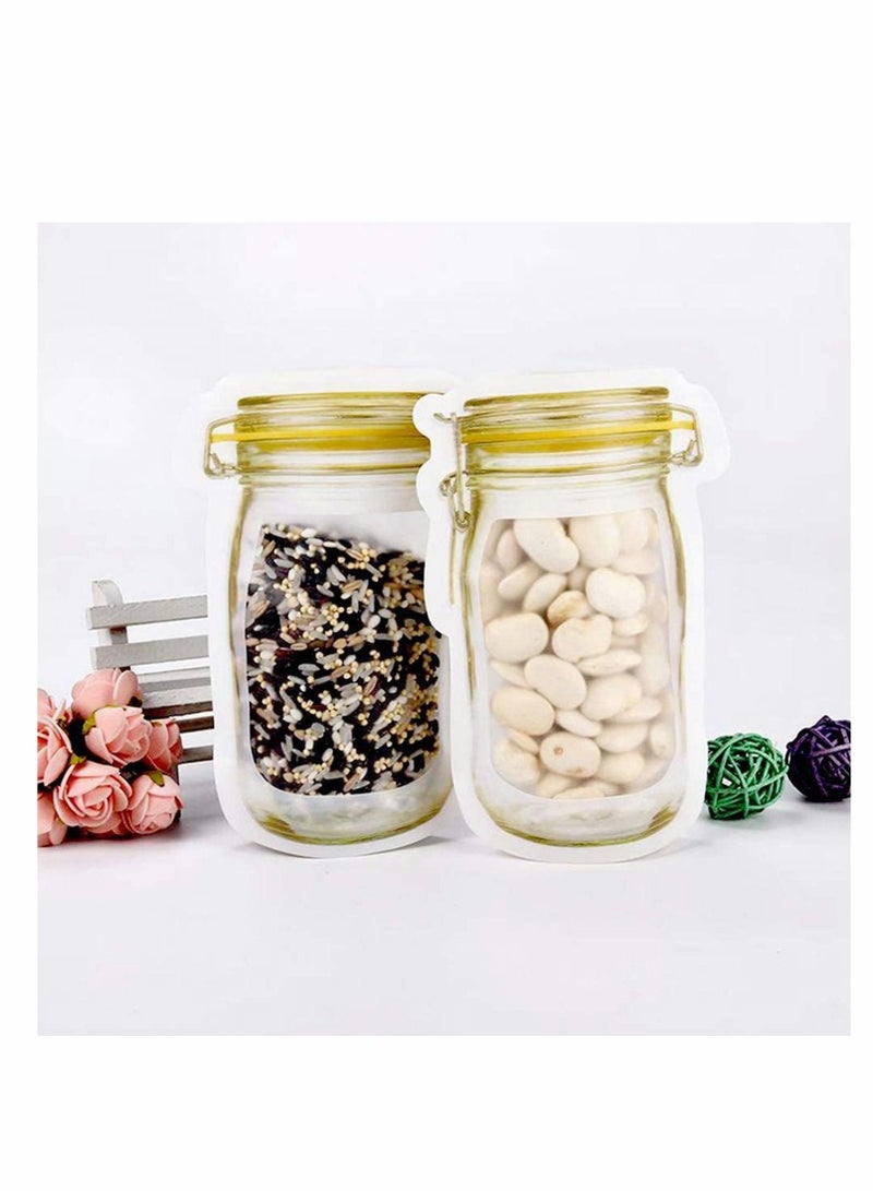 Jar Bottles Bags, Reusable Food Saver Storage Bags Snacks Zipper Sealed Bags Fresh Bags, for Travel Camping Barbecue, Different Sizes,10 Pcs (Sx3, Mx4, Lx3) - Image 2