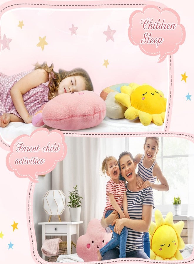 Queekay 3 Pcs Moon Star Cloud Cushion Soft Plush Pillow Nursery Stuffed Throw Cushion Kids Cute Children Pillow for Baby Room Reading Nook Decorations Gift(Cute Style) - Image 4