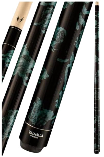Viking Valhalla Viking VA214 Hard Rock Maple PoolBilliard Cue Black Teal Marble 13mm 19oz - Image 1