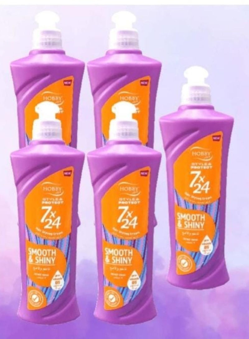 هوبي 5 قطع كريم 7 × 24 لشعر ناعم ولامع 250مل