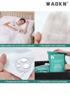 WAOKN 4 PCS Disposable Bed Sheets Travel Sheets for Hotel, Disposable Sheets for Bed Travel Bedding Cover Portable Sheet with 1 Quilt Cover, 1 Sheet and 2 Pillowcase for Travel Business Trip Spa Hotel  - Image 5