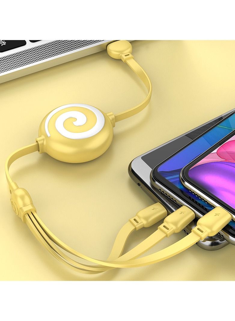 NIBEMINENT Mobile Phone Data Cable Is Suitable for Apple and Android Type-C Three-in-one  - Image 1