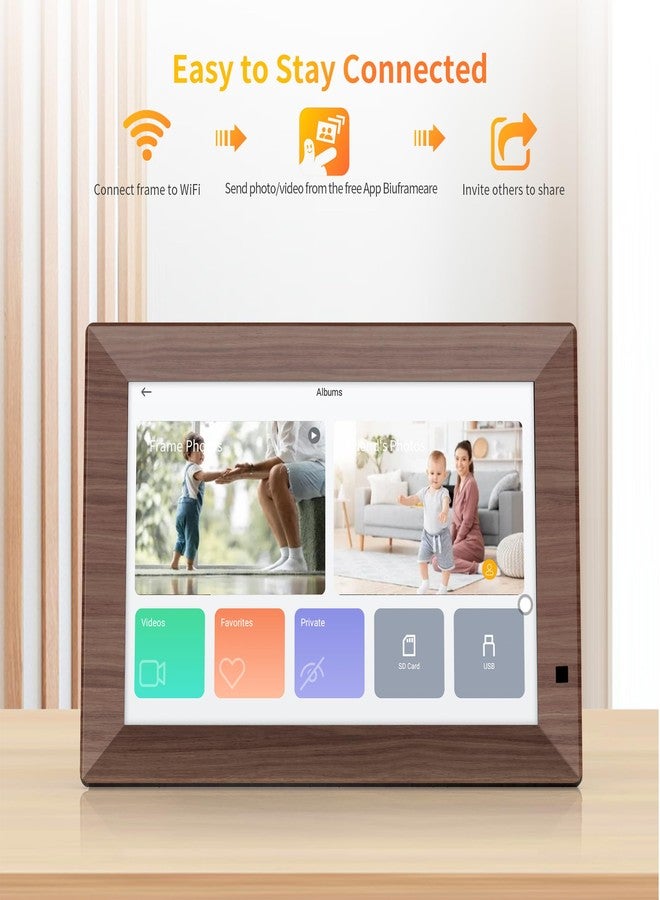 HAOVM 10.1 Inch Smart Digital Picture Frame,1280x800 HD IPS Touch Screen,64GB Large Storage,2GB RAM, WiFi Digital Photo Frame Load from Phone, Motion Sensor, Auto-Rotate, Digital Frame - Image 3