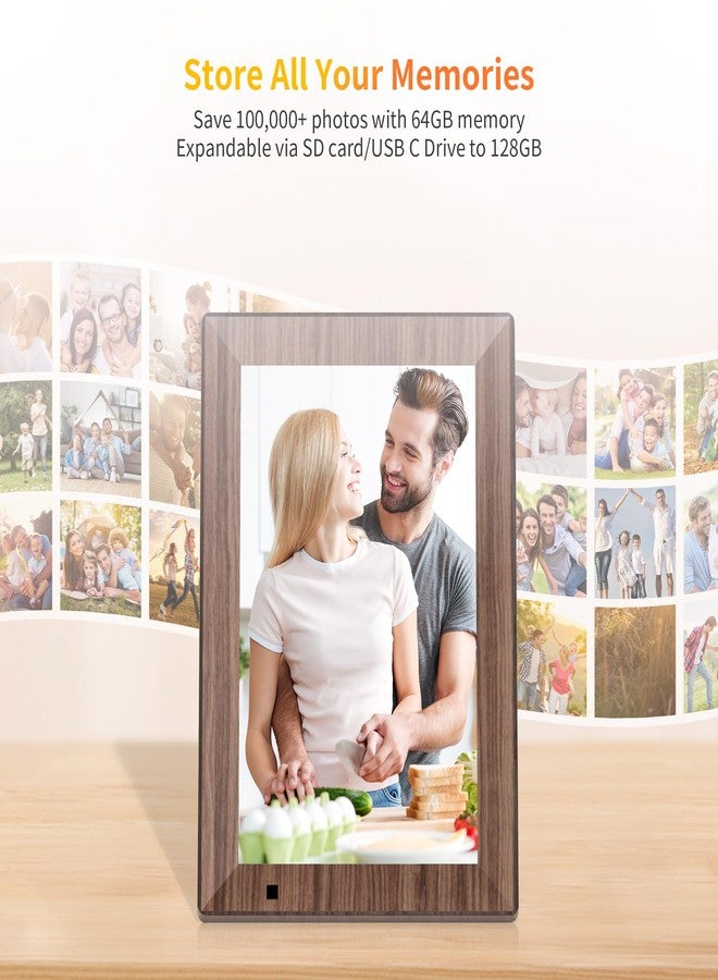HAOVM 10.1 Inch Smart Digital Picture Frame,1280x800 HD IPS Touch Screen,64GB Large Storage,2GB RAM, WiFi Digital Photo Frame Load from Phone, Motion Sensor, Auto-Rotate, Digital Frame - Image 2