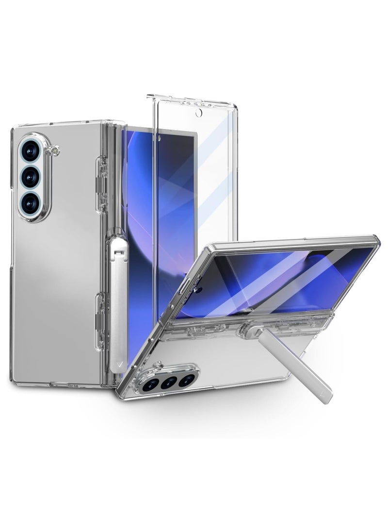 General Case for Galaxy Z Fold 6 2024 with Integrated Front Screen Protector & Stand & Hinge Protection, Full Body Cover, Hard PC Scratch-resistant Shockproof Protective Case  - Image 1