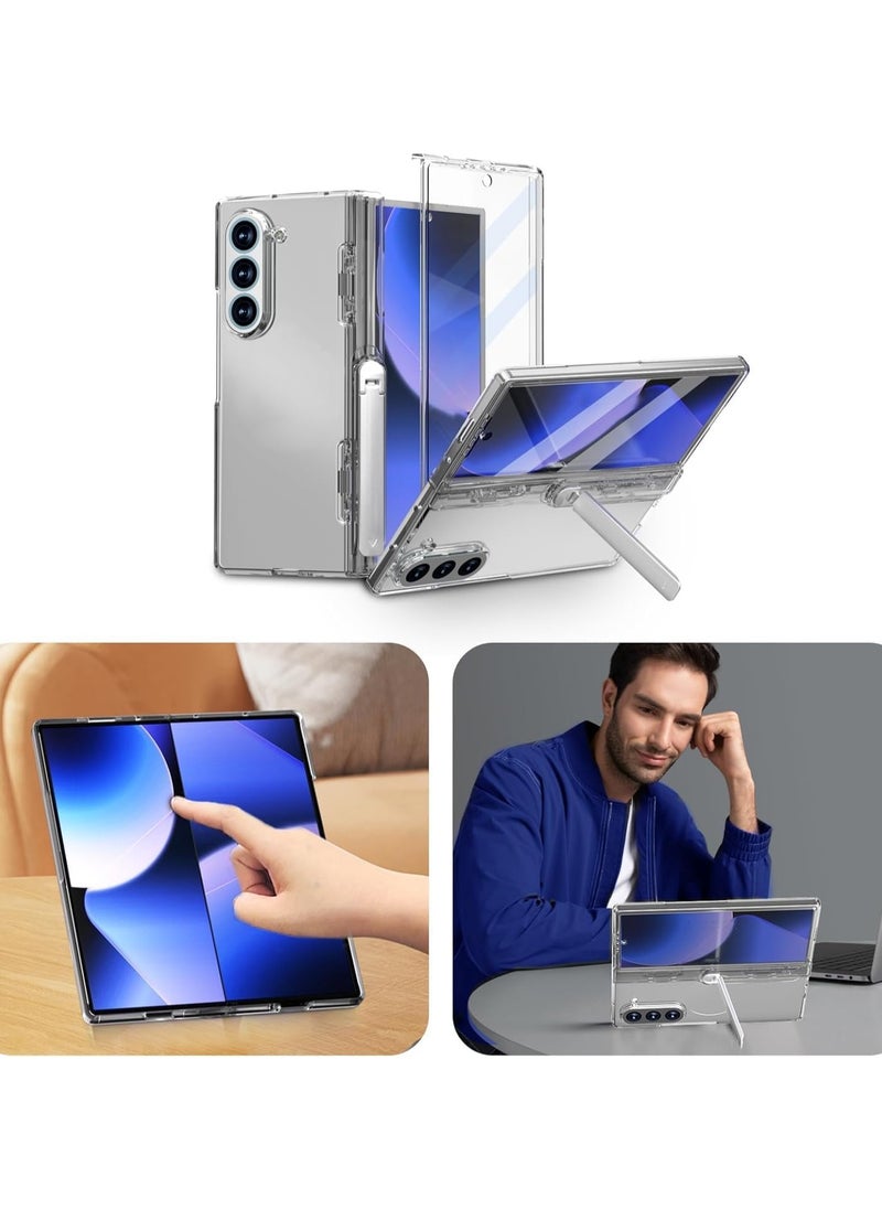 General Case for Galaxy Z Fold 6 2024 with Integrated Front Screen Protector & Stand & Hinge Protection, Full Body Cover, Hard PC Scratch-resistant Shockproof Protective Case  - Image 3