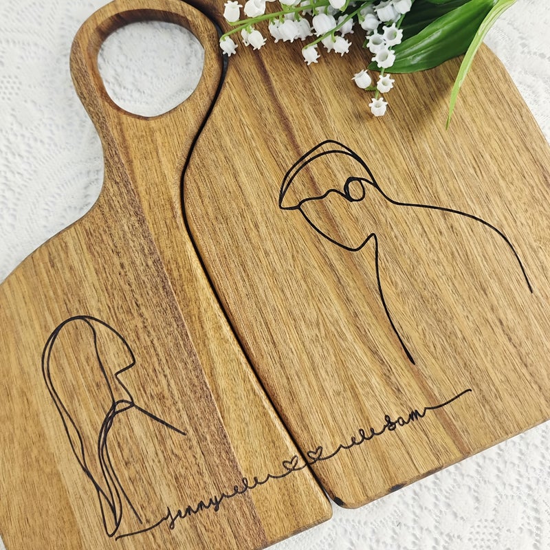 Custom Engraved Walnut Wood Cheese Board Set for Family Warmth Cozy Haven - Image 3