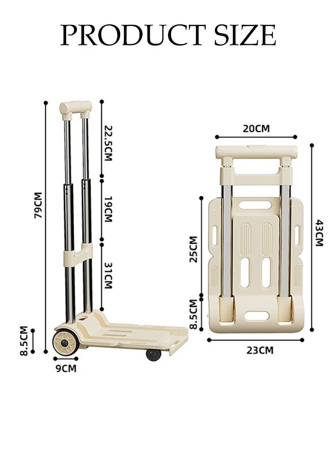 DUNISO Folding Hand Truck,Moving Platform Cart with Wheels，with Telescoping Handle，Strong Load Bearing Capacity, Sturdy and Durable，for Shopping, Moving,and Travel  - Image 2