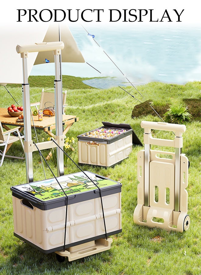 DUNISO Folding Hand Truck,Moving Platform Cart with Wheels，with Telescoping Handle，Strong Load Bearing Capacity, Sturdy and Durable，for Shopping, Moving,and Travel  - Image 3