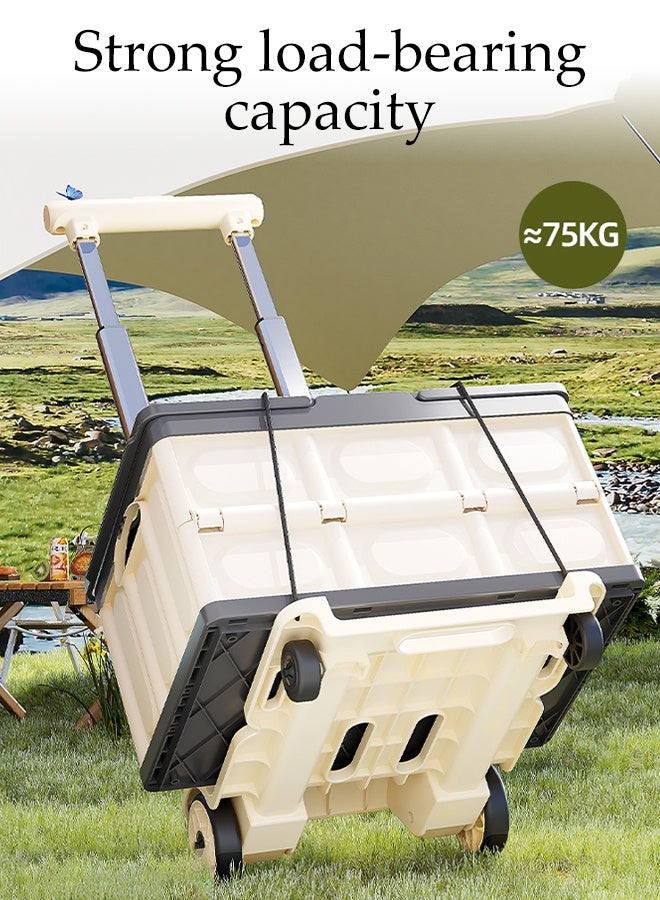 DUNISO Folding Hand Truck,Moving Platform Cart with Wheels，with Telescoping Handle，Strong Load Bearing Capacity, Sturdy and Durable，for Shopping, Moving,and Travel  - Image 5