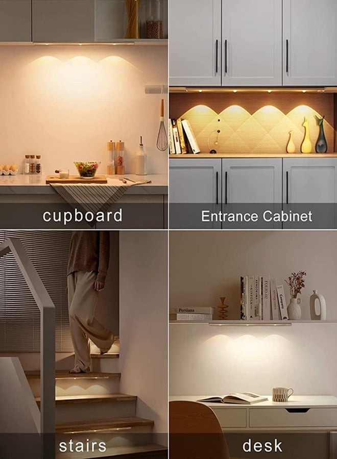 Led Under Cabinet Light,Closet Wireless Night Lights with Motion Sensor, USB Rechargeable Battery Operated Hill Corrugated Light for Indoor Kitchen Closet Stairway （3 beads/15.74in） - Image 2
