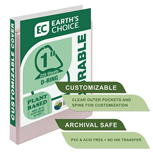Samsill Plant-Based 1 Inch Durable D-Ring, Made in USA, View Binder, Eco-Friendly, USDA Certified Biobased, 2 Pack, Rose - Image 3