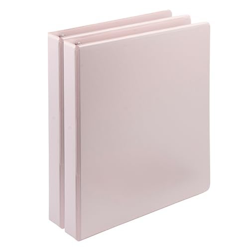 Samsill Plant-Based 1 Inch Durable D-Ring, Made in USA, View Binder, Eco-Friendly, USDA Certified Biobased, 2 Pack, Rose - Image 1