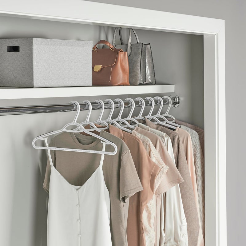Neatfreak Slim Non Slip Hangers - Space Saving Hangers for Clothes with Lingerie Hooks and Pants Accessories Bar - Patented W Frame White Plastic (40) - Image 2