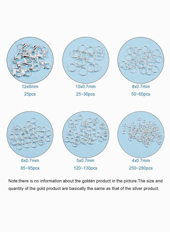 Jewellery Making Kit Iron Jewelry Findings Kit With Open Jump Rings Lobster Claw Clasps Flat Nose Plier Beading Tweezer And Ring Assistant Tool  - Image 2
