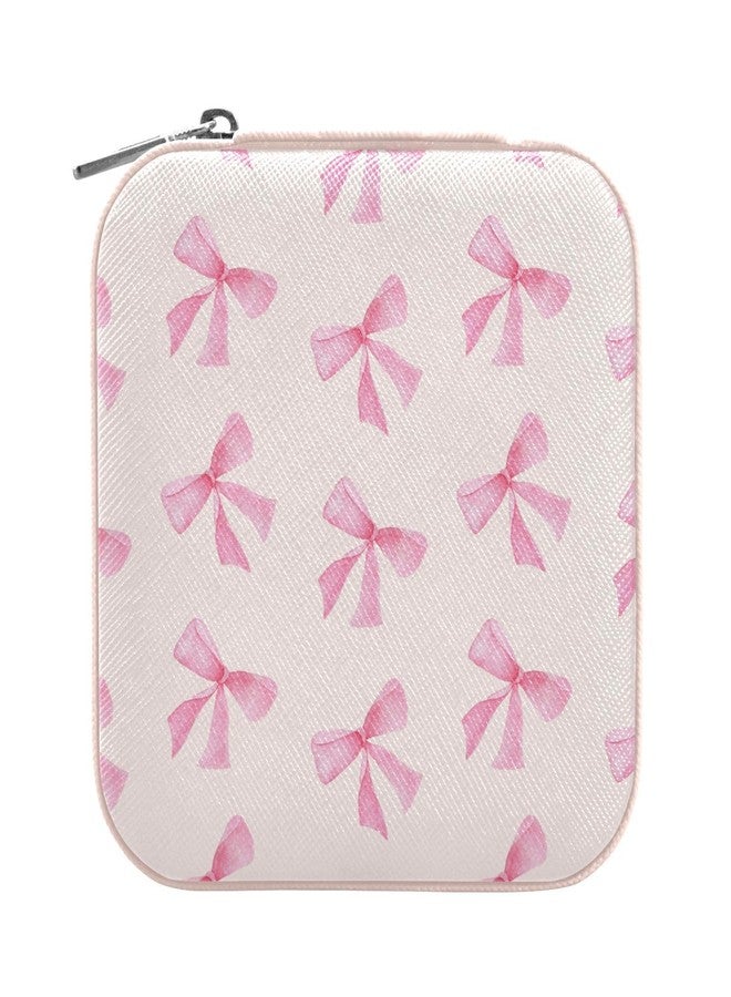 Burbuja Cute Bow Jewelry Box Mini Travel Jewelry Case for Women Girls, Jewelry Case Jewelry Organizer for Earrings Ring Necklaces Bracelets - Image 1