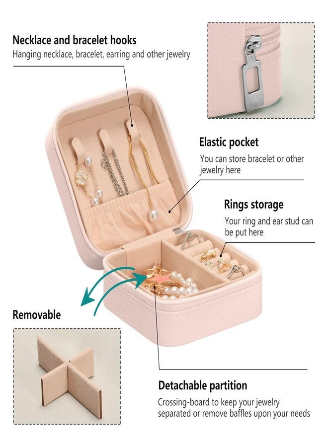 Burbuja Cute Bow Jewelry Box Mini Travel Jewelry Case for Women Girls, Jewelry Case Jewelry Organizer for Earrings Ring Necklaces Bracelets - Image 4