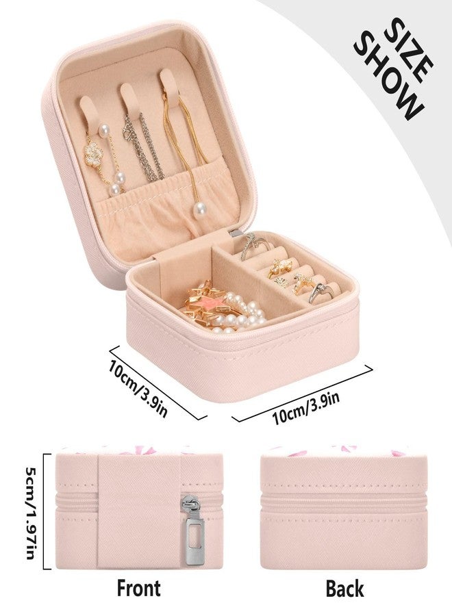 Burbuja Cute Bow Jewelry Box Mini Travel Jewelry Case for Women Girls, Jewelry Case Jewelry Organizer for Earrings Ring Necklaces Bracelets - Image 5