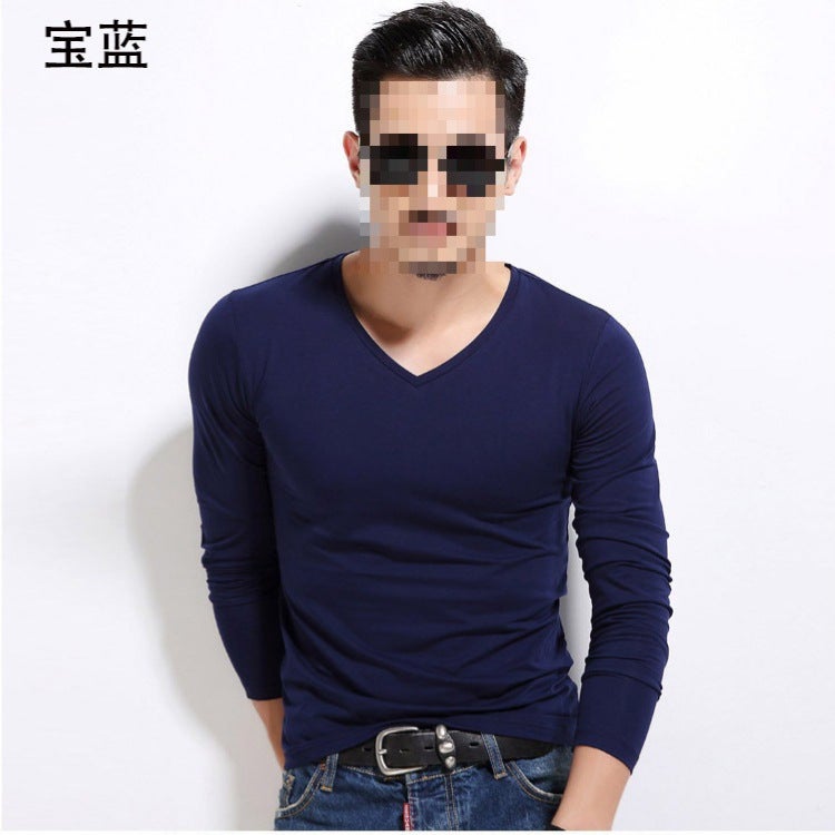 2023 New Men'S Base Layer Shirt Men'S T-Shirt Long-Sleeved Slim Pure Color Pullover Inner Wear Manufacturer - Image 4