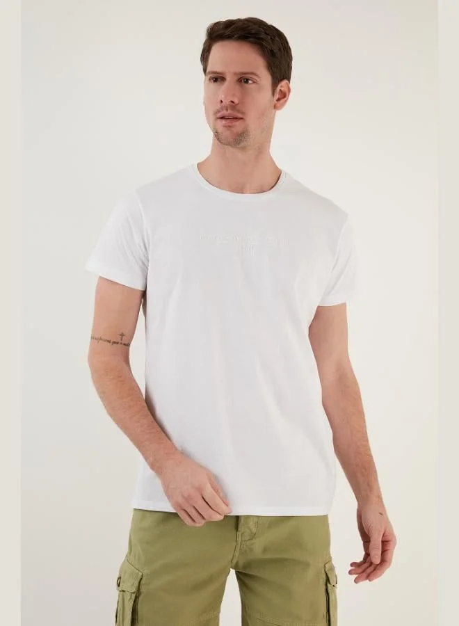 بوراتي تيشيرت قطن بوراتي بقصة ضيقة وياقة دائرية للرجال