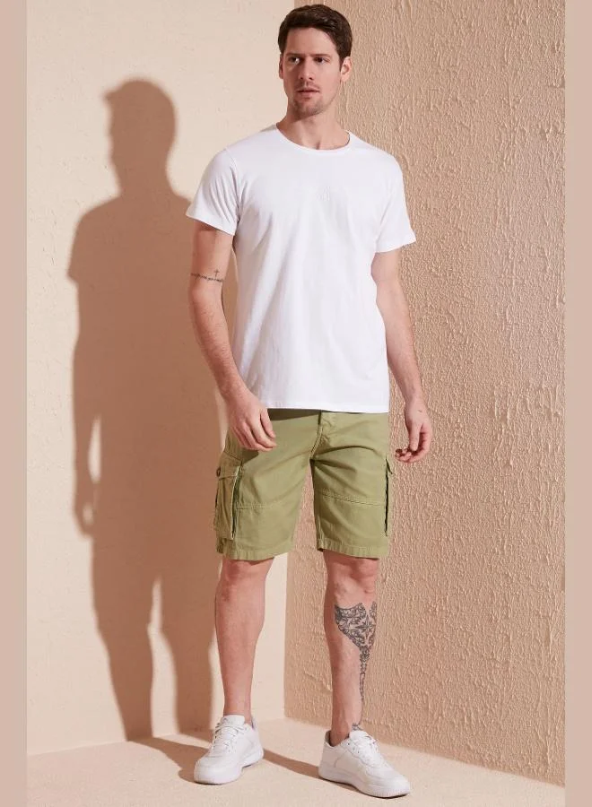 بوراتي تيشيرت قطن بوراتي بقصة ضيقة وياقة دائرية للرجال