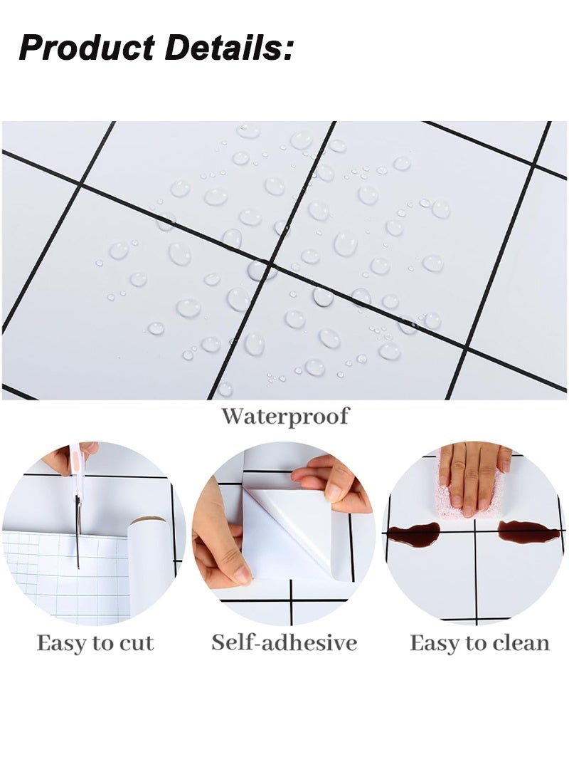 عنيد لفة واحدة من ورق جدران مقاوم للماء، ذاتي اللصق، مقاوم للزيوت والحرارة، مناسب لأسطح العمل والخزائن والأثاث، قابل للإزالة، مثالي لتجديد المنزل (60 × 500 سم) - Image 3