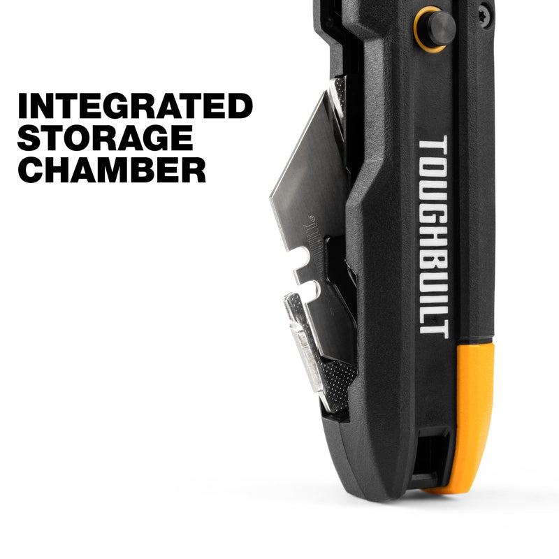 ToughBuilt â€“ Prybar Utility Knife with Blade Storage, Heavy-Duty Folding Utility Knife with Built-In Prybar, Scraper Edge, Wire Cutter, Internal Blade Storage, All-Metal Construction (TB-H4-12-IST) - Image 4