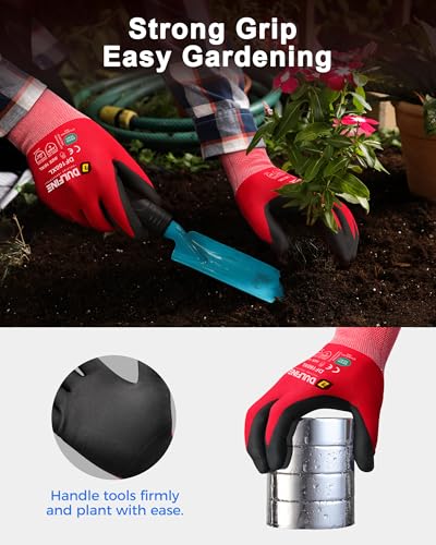 DULFINE Safety Work Gloves MicroFoam Nitrile Coated-3 Pairs Pack,Seamless Knit Nylon Glove with Black Micro-Foam Nitrile Grip,Ideal for General Purpose,Automotive,Home Improvement,Painting(Extra Large) - Image 5