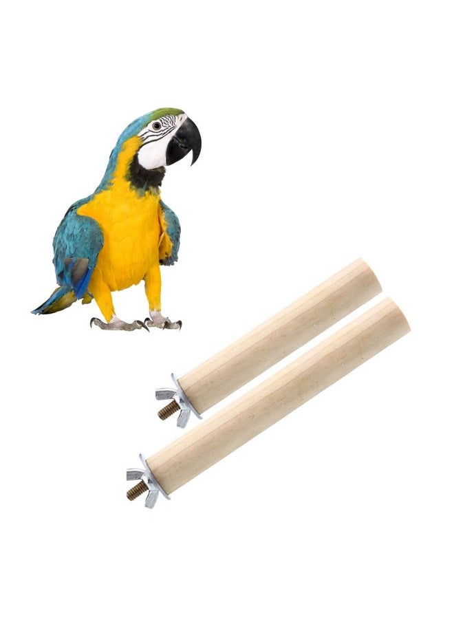 Sage Square Natural Wooden Bird Perch Set - 4 & 6 Inches | Ideal For Exercise, Play, Training, Enhance Cages & Prevent Foot Problems | Suitable For Finches, Parrot, Budgies, Cockatiel| Pack Of 2  - Image 1
