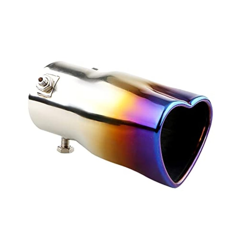 فوهات عادم بقطر 25 بوصة من إيدين، فوهة عادم على شكل قلب من الفولاذ المقاوم للصدأ، فوهة عادم كروم، فوهة عادم زرقاء مستقيمة