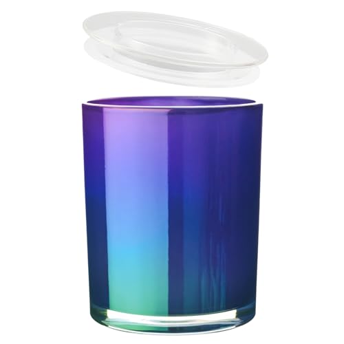 CandMak Candle Jars, 15 Pack 9 OZ Empty Glass Vessels Containers Jars Bulk with Clear Lids for Candle Making (Pearl Blue) - Image 1