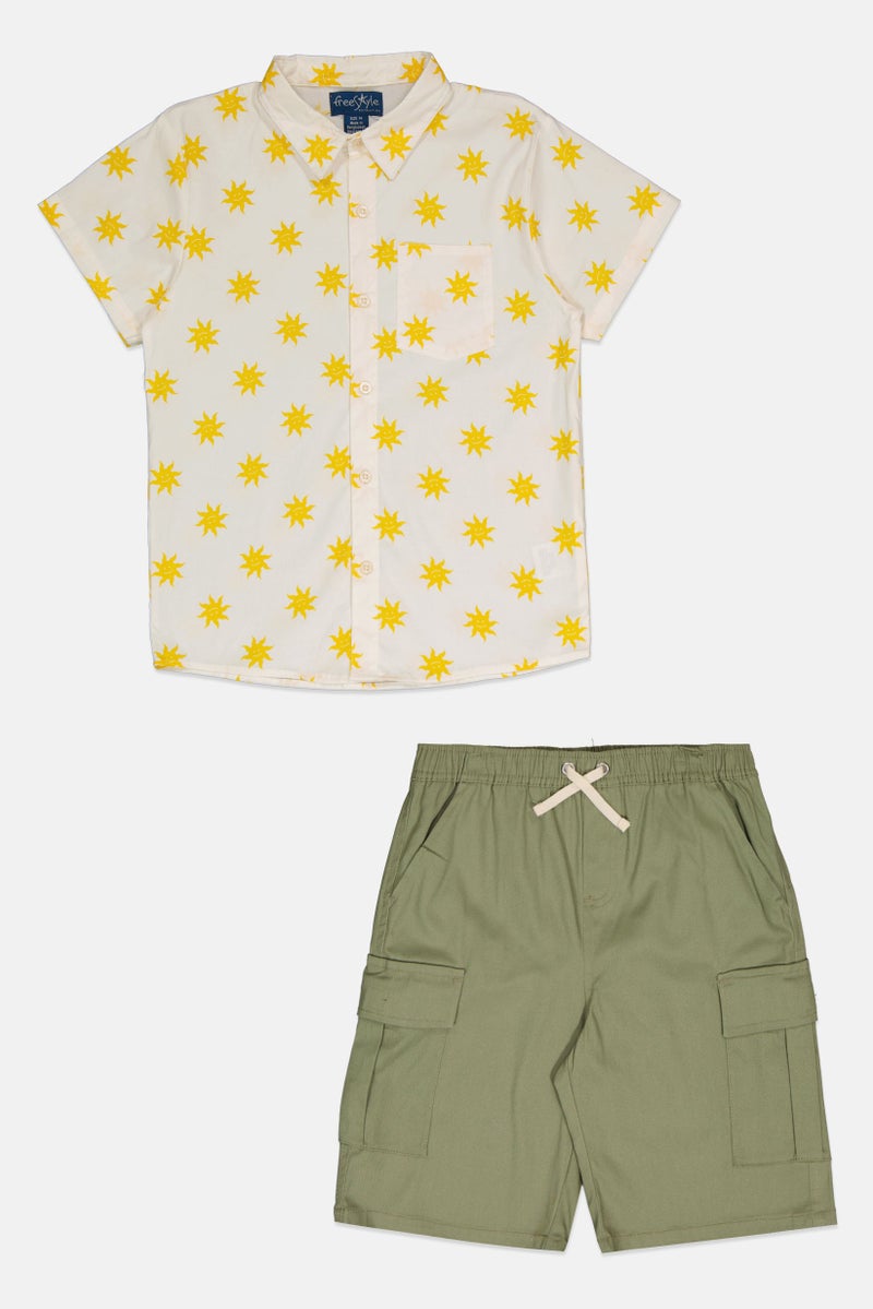 Freestyle طقم قميص وشورت مطبوع بالكامل للأطفال الأولاد من قطعتين، متعدد الألوان - Image 2