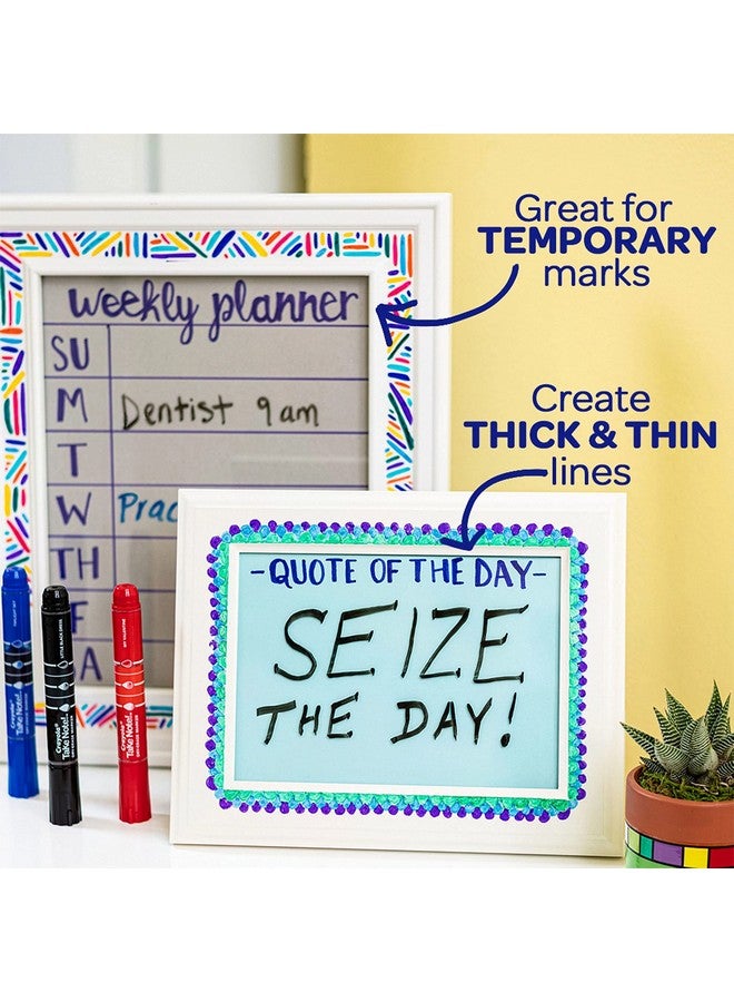 كرايولا أقلام تلوين كرايولا تيك نوت القابلة للمسح الجاف (12 قطعة) أقلام تلوين للسبورة البيضاء للمعلمين، خالية من الرائحة، ذات طرف مشطوف، لوازم مدرسية للفصول الدراسية - Image 2