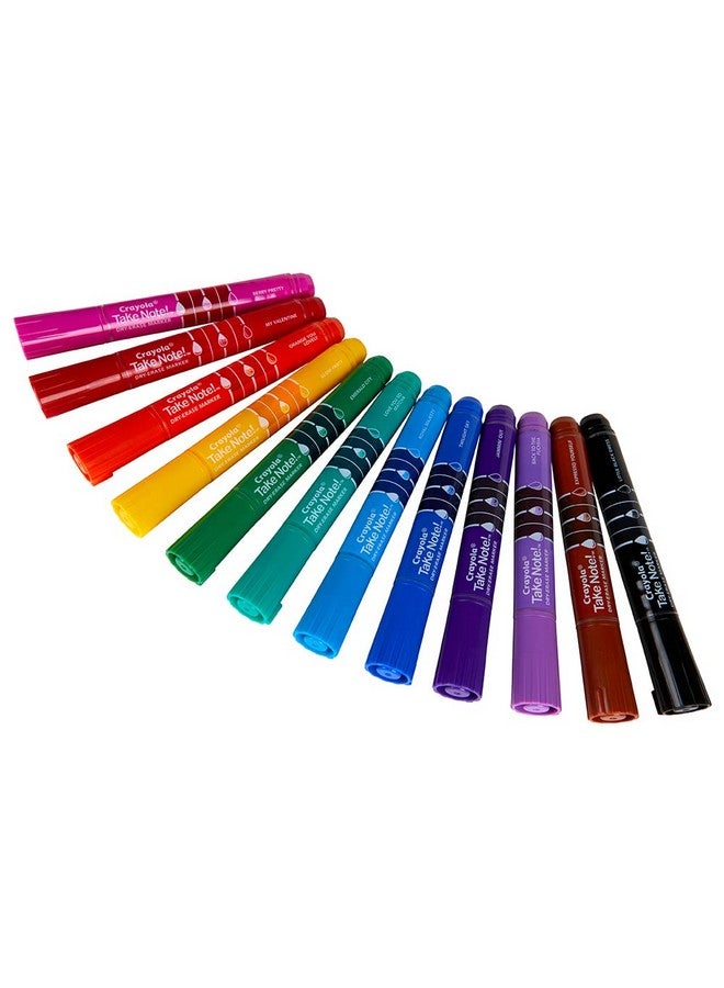 كرايولا أقلام تلوين كرايولا تيك نوت القابلة للمسح الجاف (12 قطعة) أقلام تلوين للسبورة البيضاء للمعلمين، خالية من الرائحة، ذات طرف مشطوف، لوازم مدرسية للفصول الدراسية - Image 4