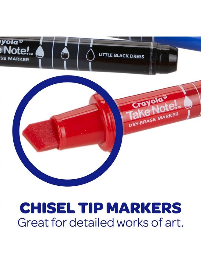 كرايولا أقلام تلوين كرايولا تيك نوت القابلة للمسح الجاف (12 قطعة) أقلام تلوين للسبورة البيضاء للمعلمين، خالية من الرائحة، ذات طرف مشطوف، لوازم مدرسية للفصول الدراسية - Image 5