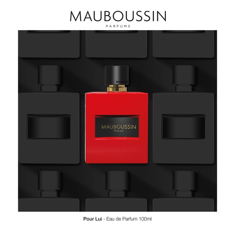 MAUBOUSSIN Mauboussin - Pour Lui In Red 100ml (3.3 Fl Oz) - Eau de Parfum for Men - Woody & Spicy Scents  - Image 2