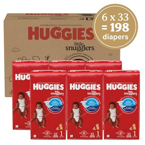 Huggies Size 1 Diapers, Little Snugglers Diapers, Size 1 (8-14 lbs), 198 Count (6 Packs of 33), Packaging May Vary - Image 2