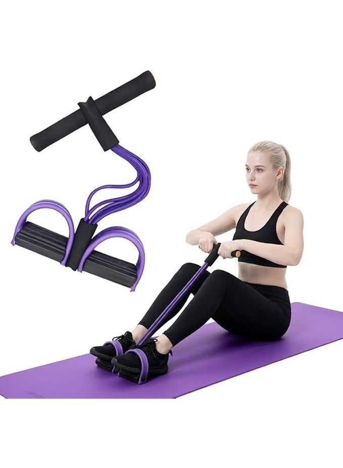 Multifunction Tension Rope, 6-Tube Elastic Yoga Pedal Puller Resistance Band, Natural Latex Tension Rope Fitness Equipment, for Abdomen/Waist/Arm/Leg Stretching Slimming - Image 1