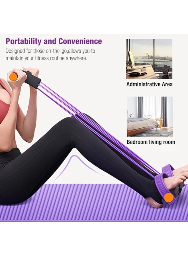 Multifunction Tension Rope, 6-Tube Elastic Yoga Pedal Puller Resistance Band, Natural Latex Tension Rope Fitness Equipment, for Abdomen/Waist/Arm/Leg Stretching Slimming - Image 5