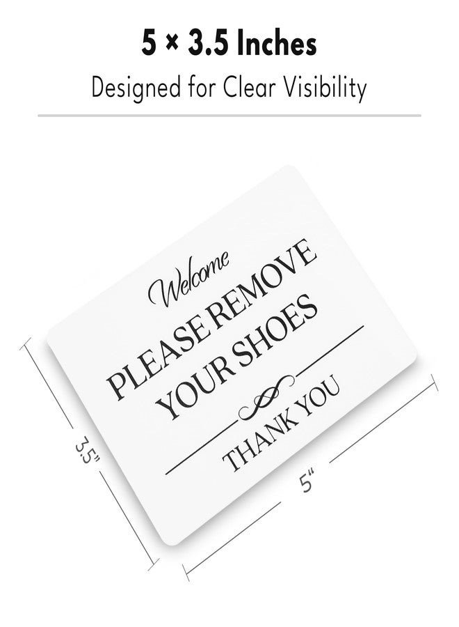 GLOBE ROCKET Please Remove Your Shoes Sign (White Acrylic 5 x 3.5 in) - Take Your Shoes Off Sign - Airbnb Essentials for Hosts - Vrbo Essentials for Hosts - Airbnb, Vrbo and Short-Term Rental Signs - Image 4