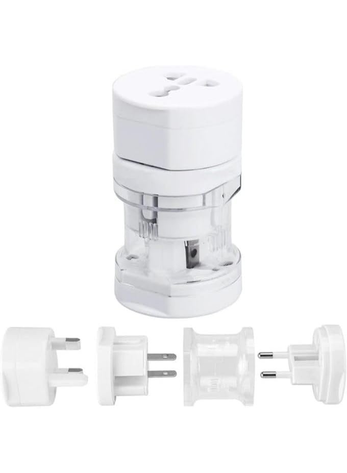 محول سفر عالمي متعدد المنافذ – متوافق مع مقابس دول مختلفة أكثر من 150 دولة | محول كهرباء للسفر بميزات أمان للأطفال وصغير الحجم - Image 3