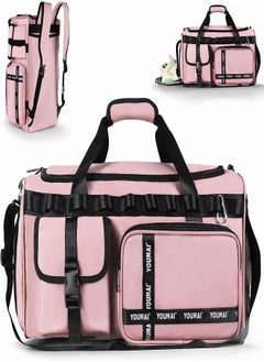 Gym Bag 2 in 1 Travel Bag, 45 L Portable Travel Lightweight Waterproof Travel Luggage Hand Carry Bag for Weekender Sports, Gym, Vacation Weekend Bag for Men Women (Pink)